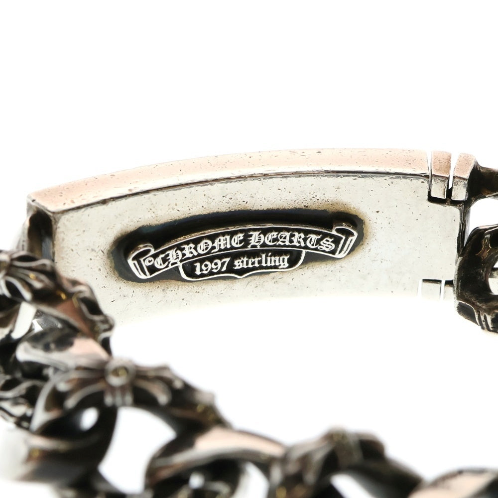 CHROME HEARTS(クロムハーツ) ID FLORAL CRS フローラルクロスIDファンシーリンク ブレスレット 11LINK シルバー BCA166