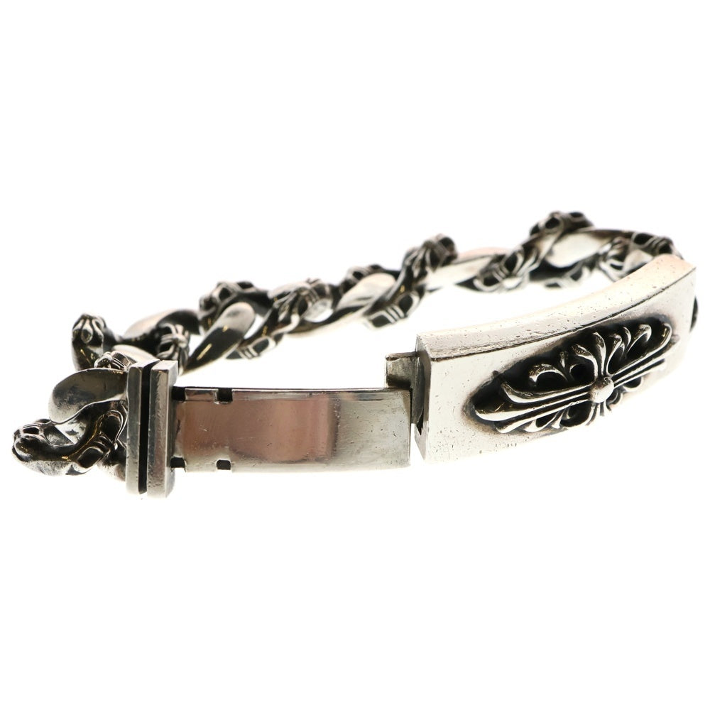 CHROME HEARTS(クロムハーツ) ID FLORAL CRS フローラルクロスIDファンシーリンク ブレスレット 11LINK シルバー BCA166