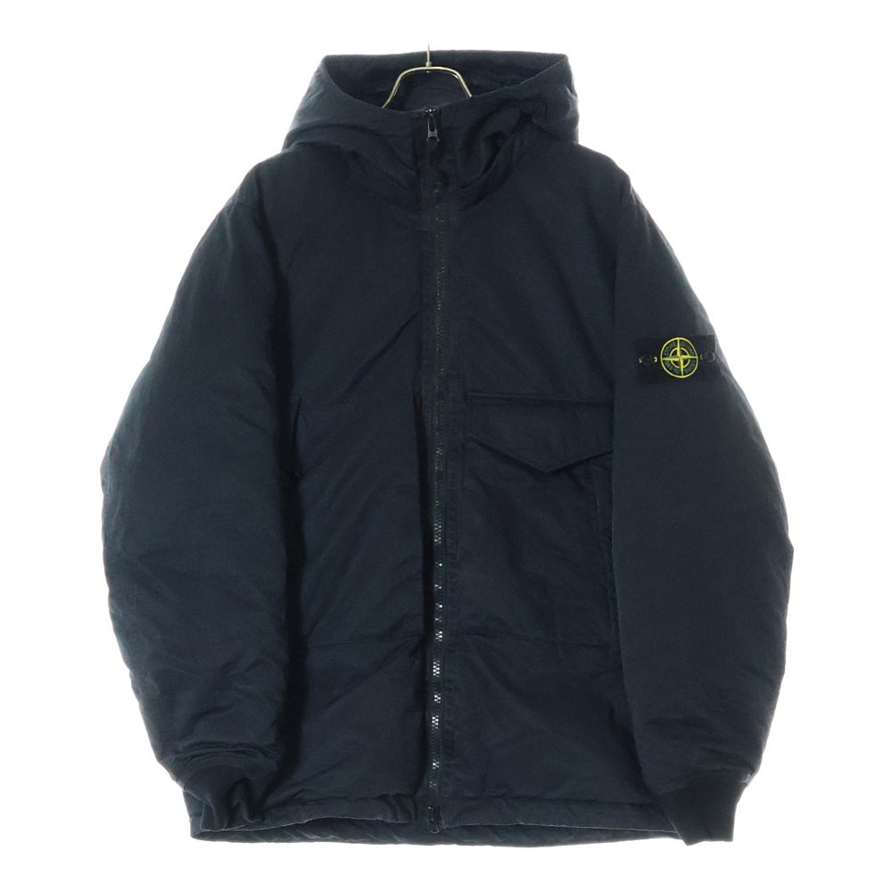 STONE ISLAND(ストーンアイランド) 22AW OPAQUE NYLON TWILL DOWN フード付 ナイロン ダウンジャケット ブラック 771541421