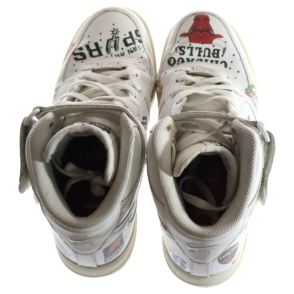 NIKE(ナイキ) ×SUPREME AIR FORCE 1 MID NBA TEAM ナイキ エアフォース1 ミッド エヌビーエーチーム ミドルカットスニーカー ホワイト US8.5/26.5cm AQ8017-100