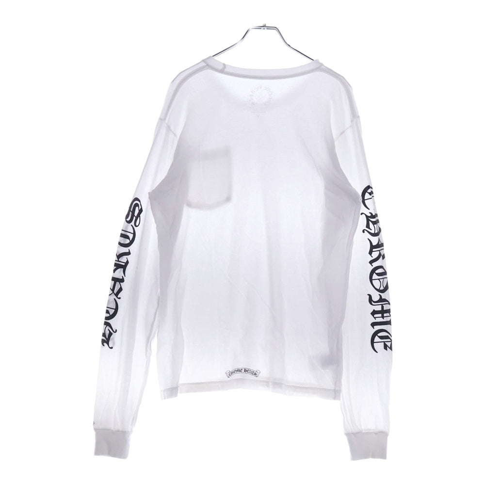 CHROME HEARTS(クロムハーツ) Neck Logo L/S Tee ネックロゴ プリント長袖Tシャツ カットソー ホワイト