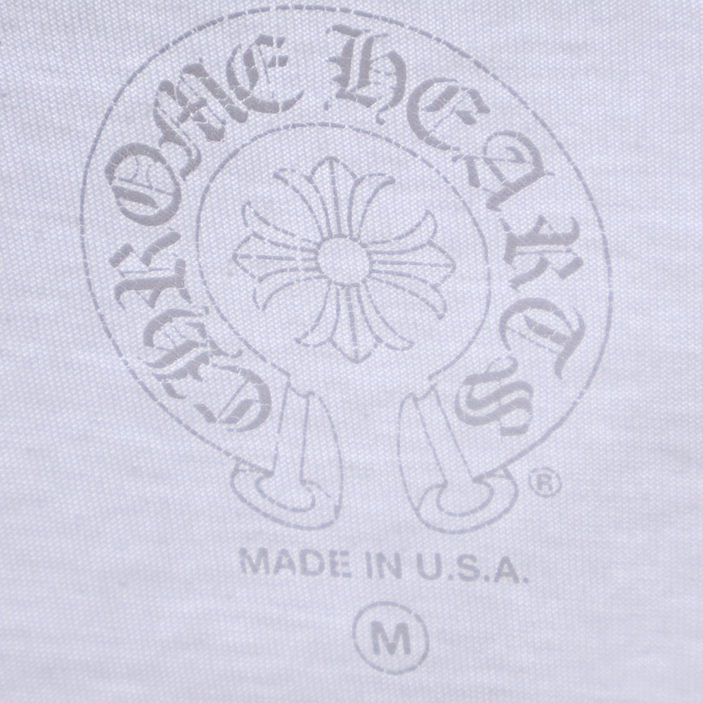CHROME HEARTS(クロムハーツ) Neck Logo L/S Tee ネックロゴ プリント長袖Tシャツ カットソー ホワイト