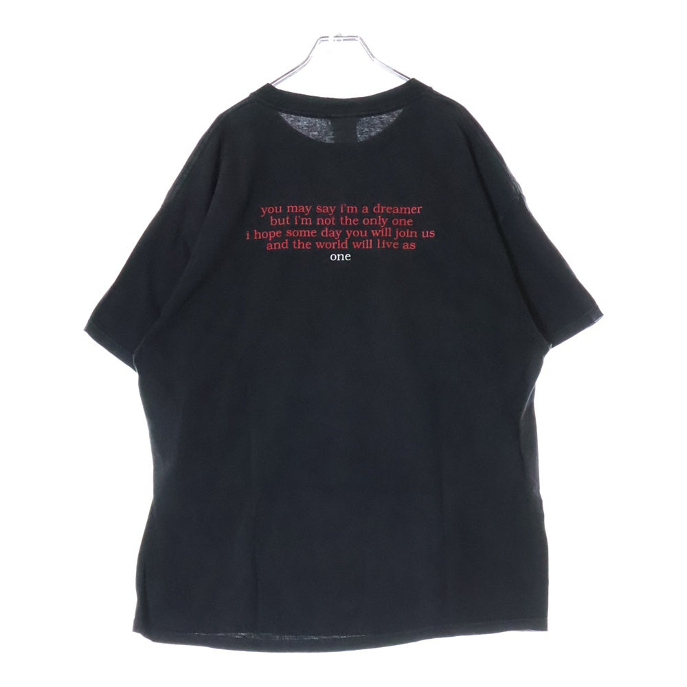 VINTAGE(ヴィンテージ) 90s John lennon ジョンレノン フロントプリント クルーネック 半袖Tシャツ ブラック