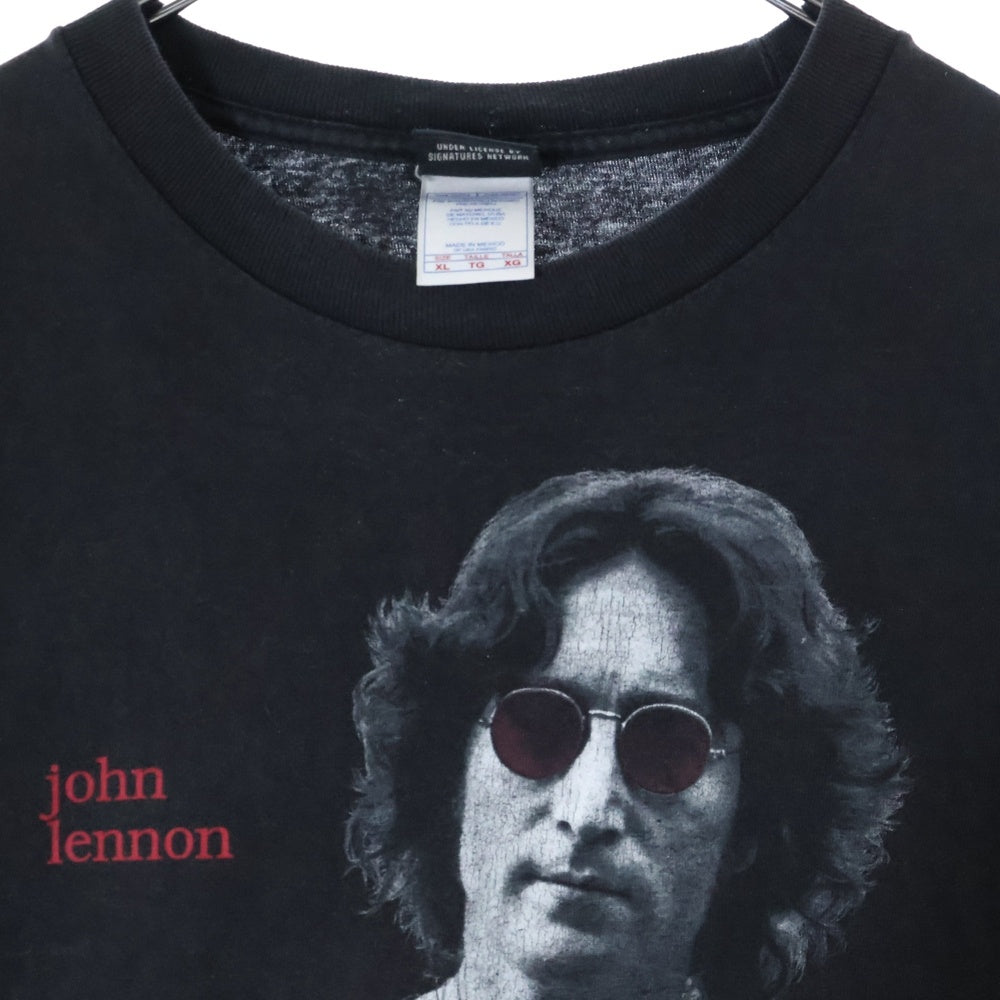 VINTAGE(ヴィンテージ) 90s John lennon ジョンレノン フロントプリント クルーネック 半袖Tシャツ ブラック
