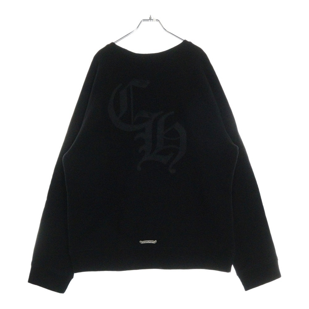 CHROME HEARTS(クロムハーツ) バックCHロゴ クロス刺繍 クルーネックスウェット ブラック