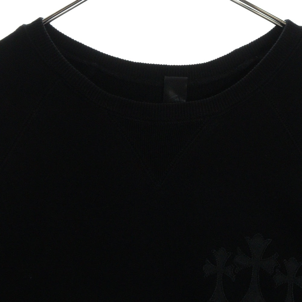 CHROME HEARTS(クロムハーツ) バックCHロゴ クロス刺繍 クルーネックスウェット ブラック