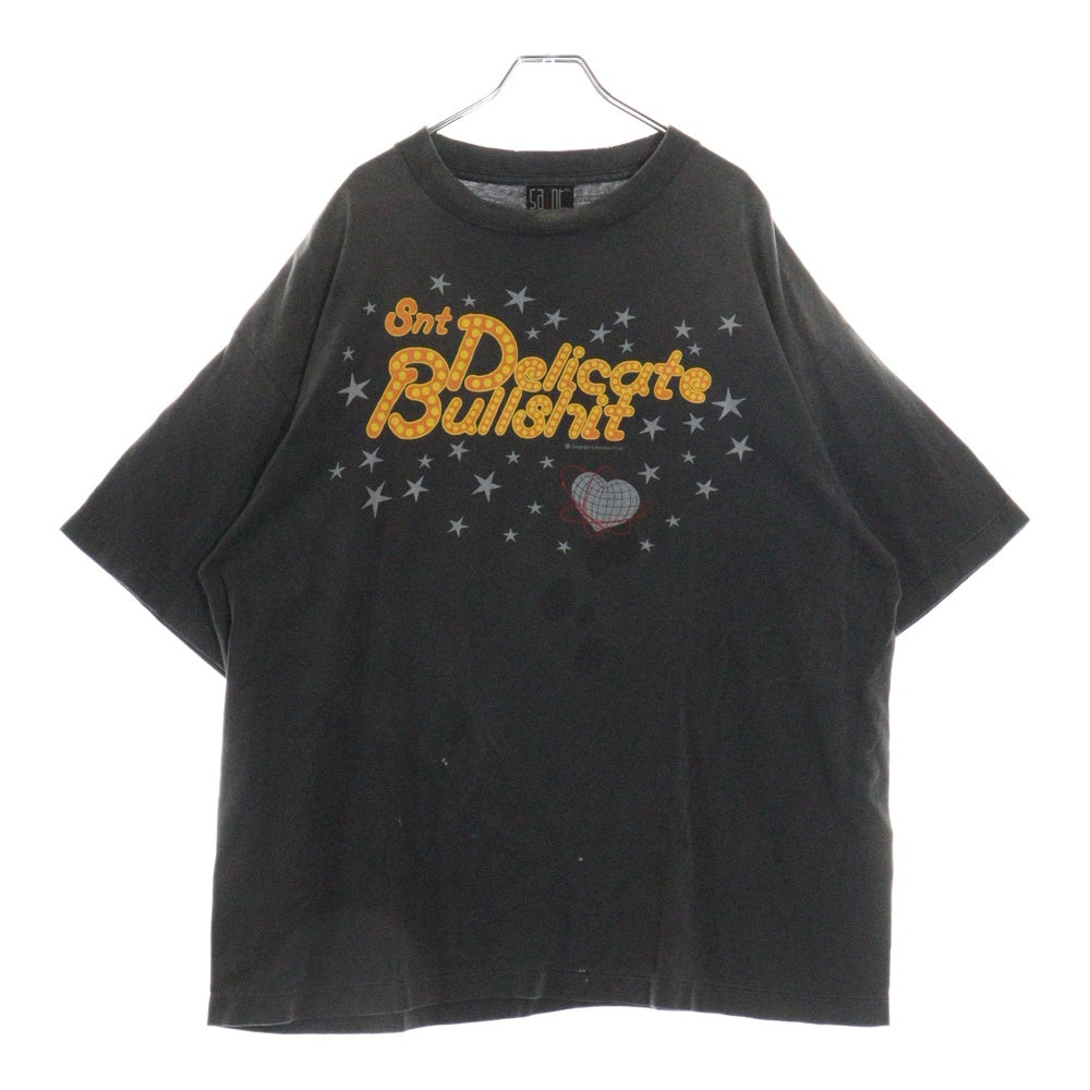 SAINT MICHAEL(セントマイケル) 25SS DELICATE BULLSHIT SS TEE ヴィンテージ加工 クルーネックカットソー グレー SM-HR8-0000-003
