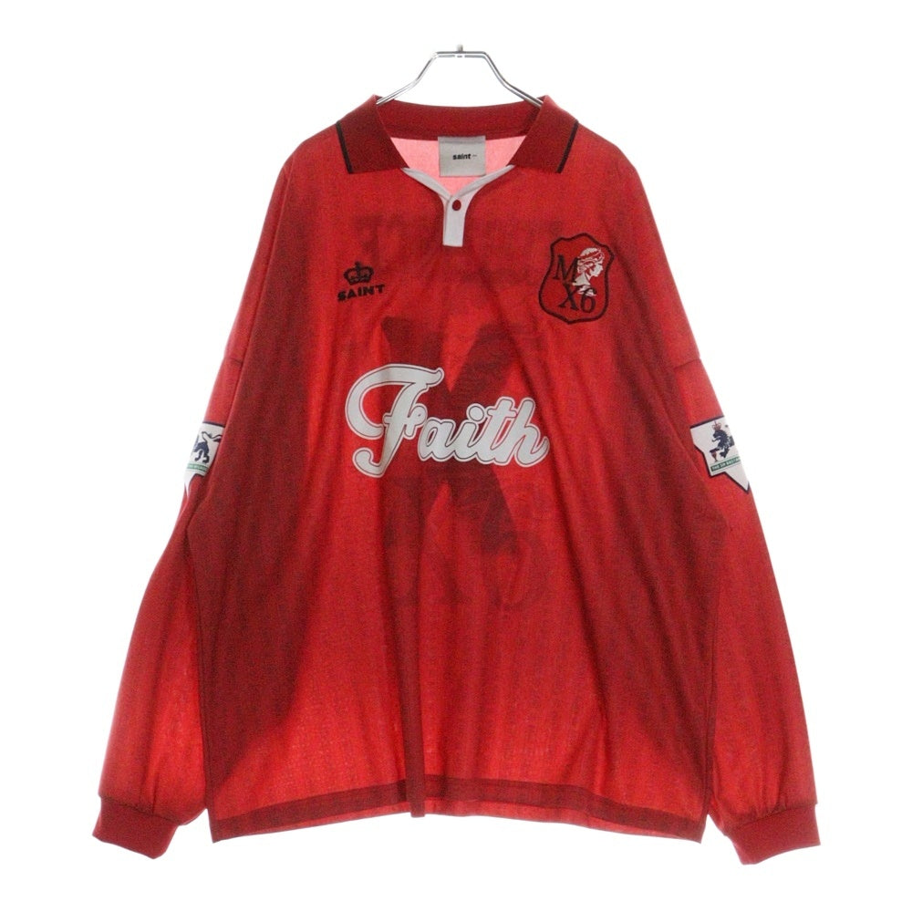 SAINT MICHAEL(セントマイケル) 24AW SOCCER SHIRT FAITH サッカーシャツ フットボールTシャツ ブラック SM-YS1-0000-022