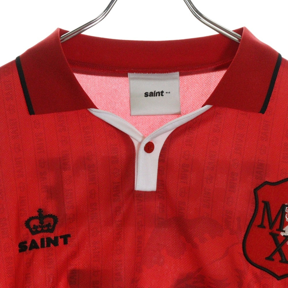SAINT MICHAEL(セントマイケル) 24AW SOCCER SHIRT FAITH サッカーシャツ フットボールTシャツ ブラック SM-YS1-0000-022