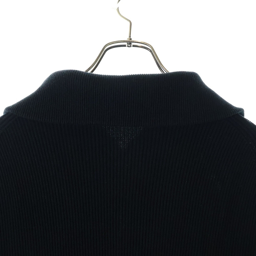 AURALEE(オーラリー) 20SS SUPER HARD TWIST RIB KNIT HALF ZIP P/O スーパーハードツイストリブニットハーフジッププルオーバー ブラック A20SP01TR