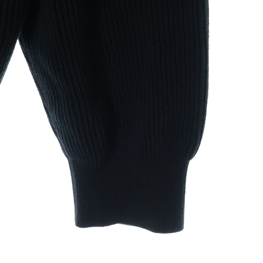 AURALEE(オーラリー) 20SS SUPER HARD TWIST RIB KNIT HALF ZIP P/O スーパーハードツイストリブニットハーフジッププルオーバー ブラック A20SP01TR