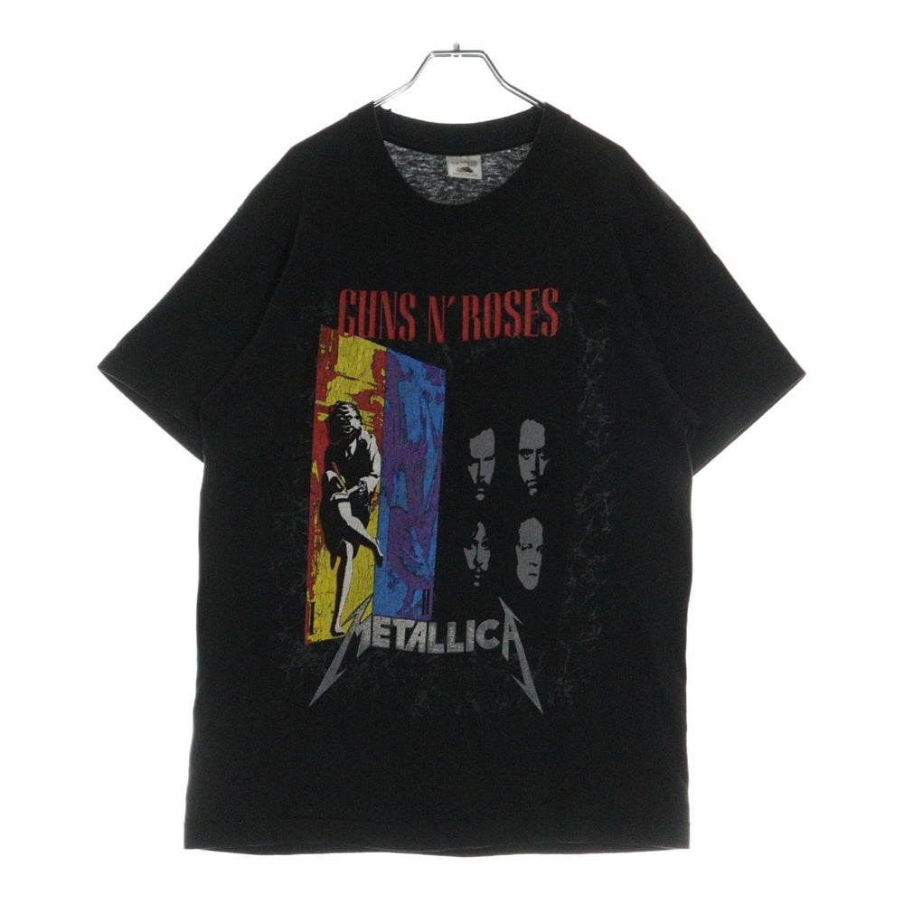 VINTAGE(ヴィンテージ) 90s METALLICA GUNS メタリカ ガンズ 両面プリント クルーネック 半袖Tシャツ ブラック
