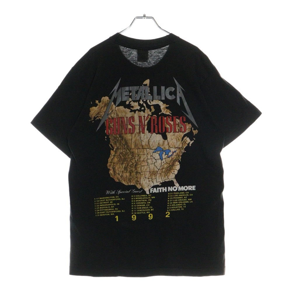 VINTAGE(ヴィンテージ) 90s METALLICA GUNS メタリカ ガンズ 両面プリント クルーネック 半袖Tシャツ ブラック