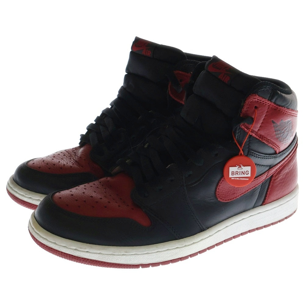 NIKE(ナイキ) NIKE AIR JORDAN 1 RETRO HIGH OG Bred 2016 555088ー001 エアジョーダン 1 レトロ ブレッド ハイカットスニーカー ブラック/レッド US9/27.0cm