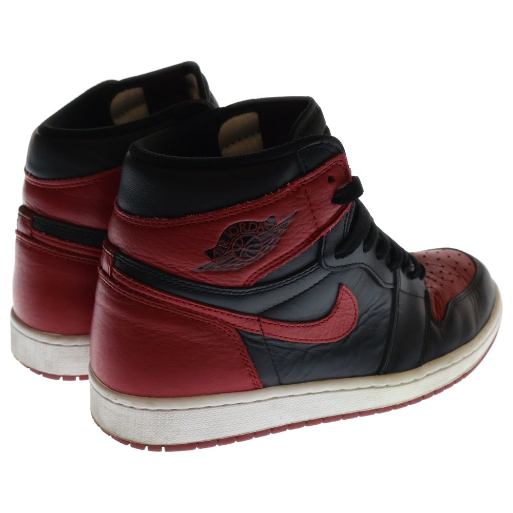 NIKE(ナイキ) NIKE AIR JORDAN 1 RETRO HIGH OG Bred 2016 555088ー001 エアジョーダン 1 レトロ ブレッド ハイカットスニーカー ブラック/レッド US9/27.0cm