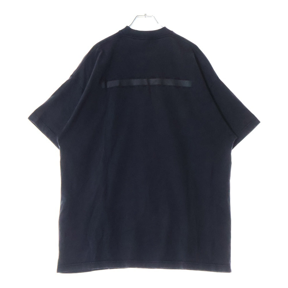 BALENCIAGA(バレンシアガ) STRIKE 1917 OVERSIZED T-SHIRT ロゴプリントオーバーサイズ半袖Tシャツ クルーネックカットソー ブラック 694576 TMVJ6