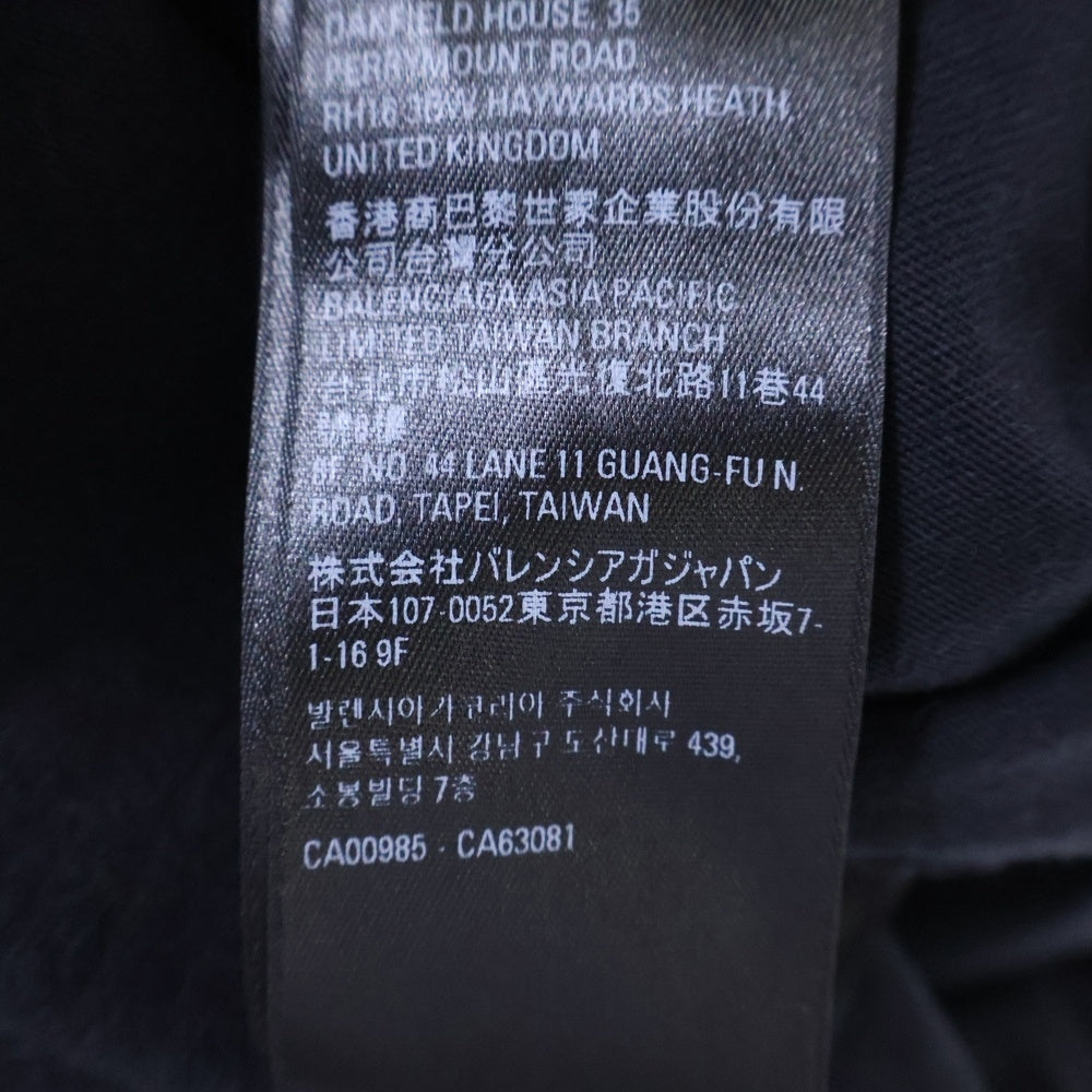 BALENCIAGA(バレンシアガ) STRIKE 1917 OVERSIZED T-SHIRT ロゴプリントオーバーサイズ半袖Tシャツ クルーネックカットソー ブラック 694576 TMVJ6