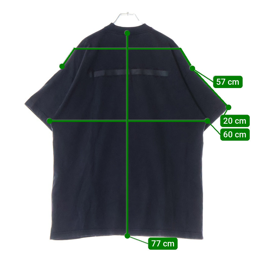 BALENCIAGA(バレンシアガ) STRIKE 1917 OVERSIZED T-SHIRT ロゴプリントオーバーサイズ半袖Tシャツ クルーネックカットソー ブラック 694576 TMVJ6