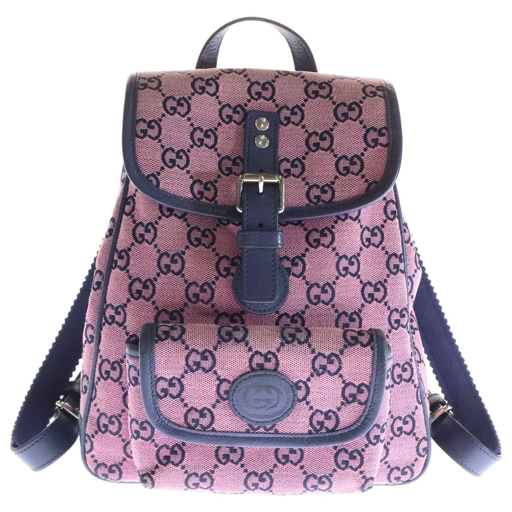 GUCCI(グッチ) GGキャンバス ミニリュック ピンク/ネイビー 630818 213317
