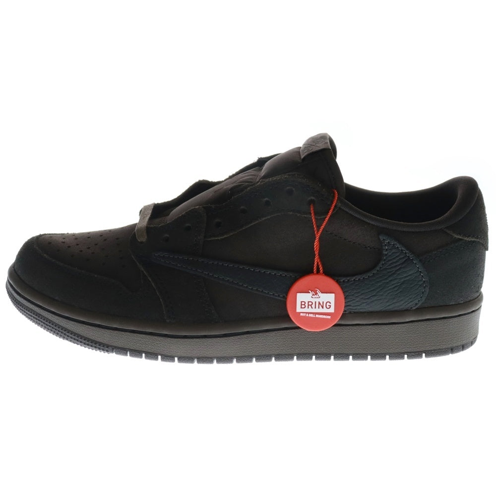 NIKE(ナイキ) ×TRAVIS SCOTT AIR JORDAN1 LOW OG SP VELVET BROWN DARK MOCHA DM7866-202 エアジョーダン1 ベルベットブラウン ローカットスニーカー ブラウン US7.5/25.5cm