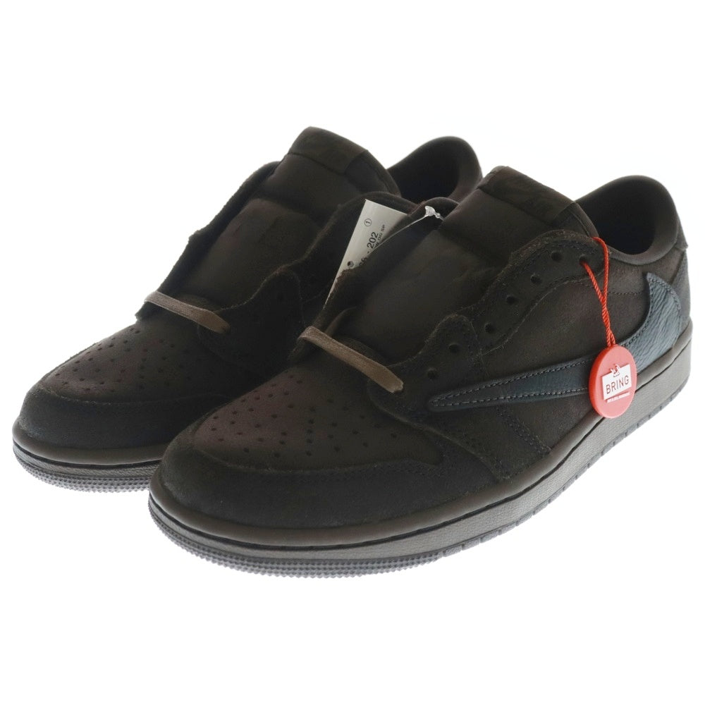 NIKE(ナイキ) ×TRAVIS SCOTT AIR JORDAN1 LOW OG SP VELVET BROWN DARK MOCHA DM7866-202 エアジョーダン1 ベルベットブラウン ローカットスニーカー ブラウン US7.5/25.5cm