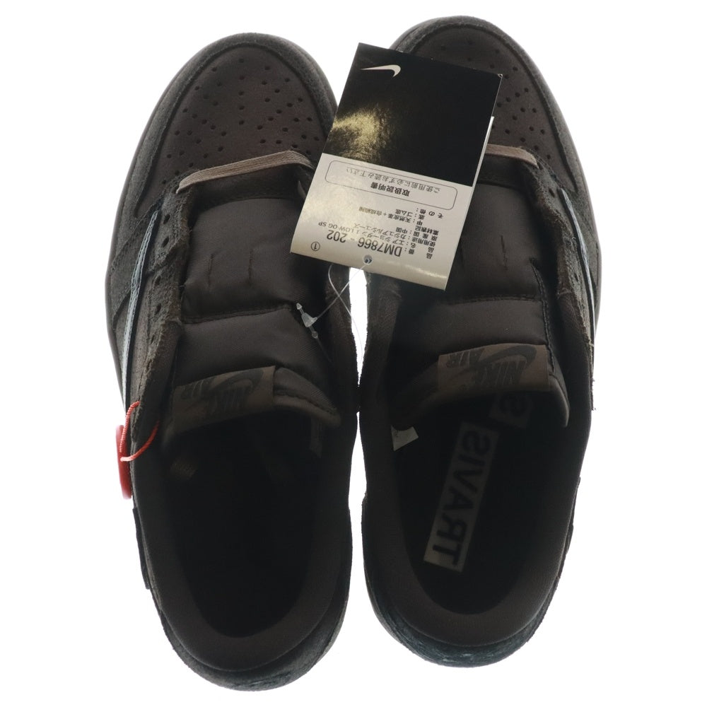 NIKE(ナイキ) ×TRAVIS SCOTT AIR JORDAN1 LOW OG SP VELVET BROWN DARK MOCHA DM7866-202 エアジョーダン1 ベルベットブラウン ローカットスニーカー ブラウン US7.5/25.5cm
