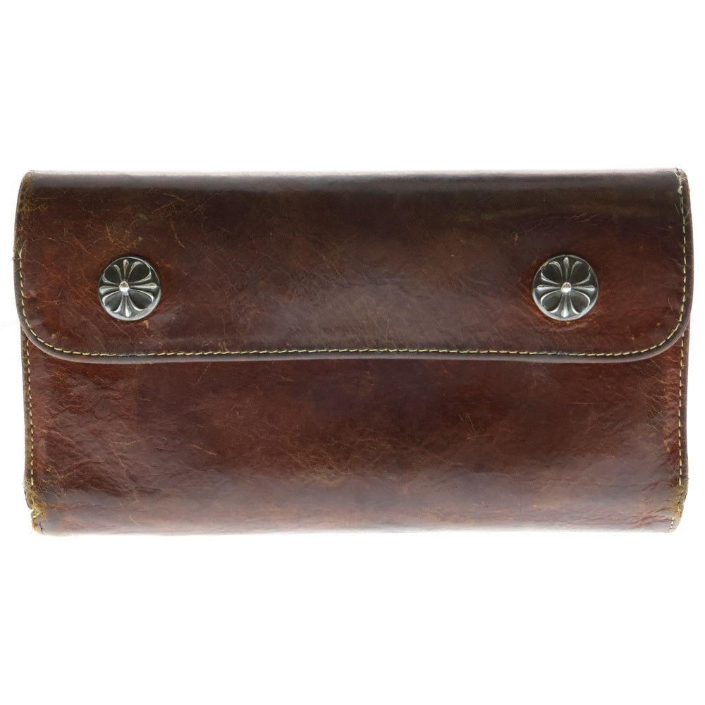 CHROME HEARTS(クロムハーツ) WAVE ウェーブ レザーウォレット 財布 ブラウン BCA374