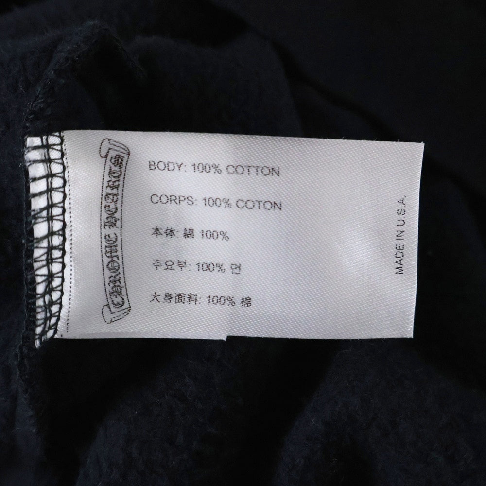 CHROME HEARTS(クロムハーツ) SWTSHRT PLVR 袖ロゴプリントプルオーバーフーディ パーカー ブラック