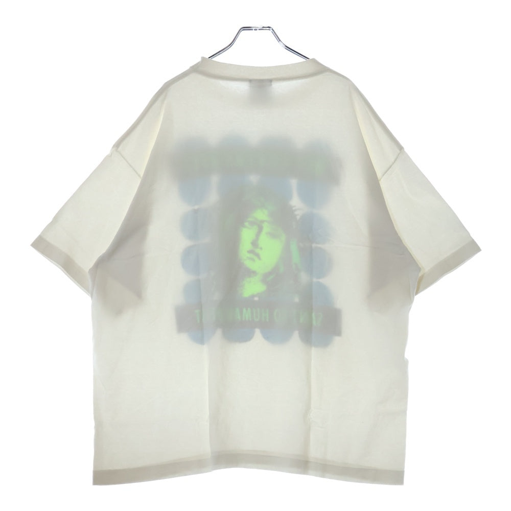 SAINT MICHAEL(セントマイケル) SS TEE KISS SM-YS1-0000-009 キス ダメージ加工 プリント半袖Tシャツ ホワイト