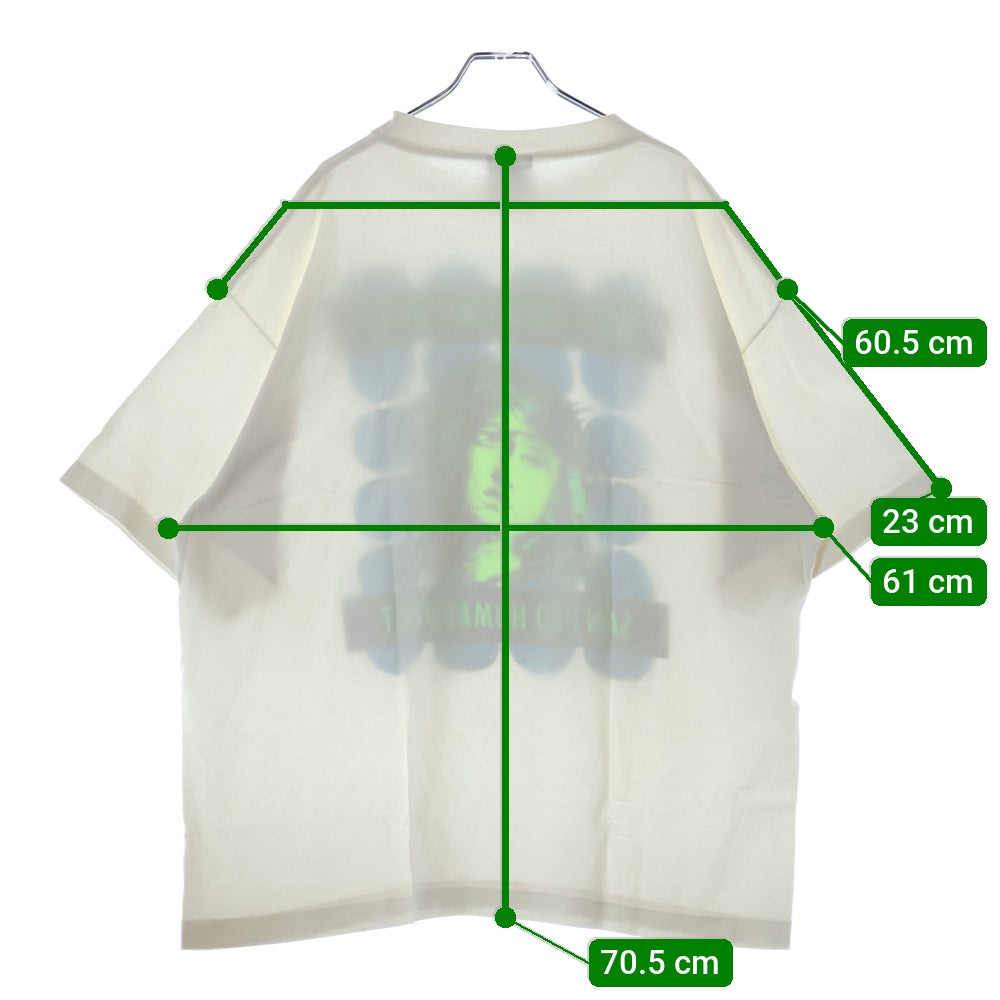 SAINT MICHAEL(セントマイケル) SS TEE KISS SM-YS1-0000-009 キス ダメージ加工 プリント半袖Tシャツ ホワイト