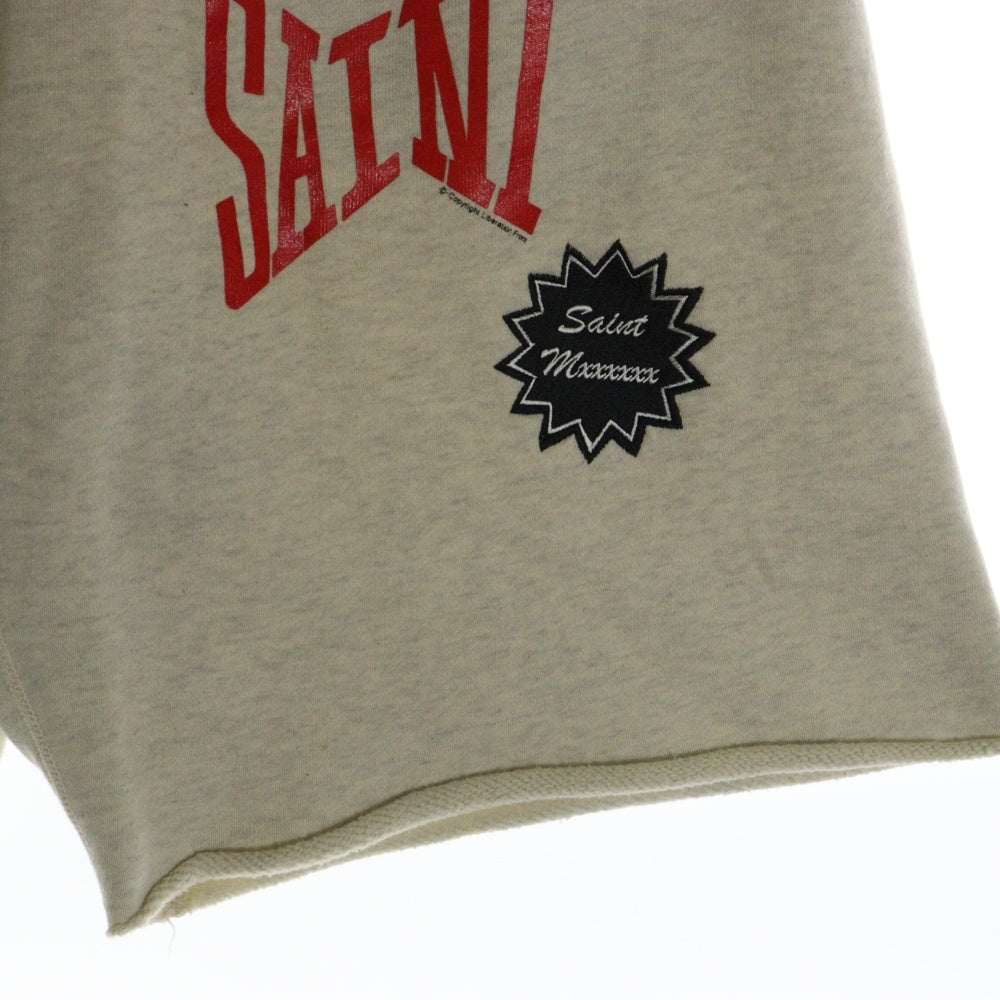 SAINT MICHAEL(セントマイケル) 24SS フロント SAINTプリント スウェット ハーフパンツ ベージュ WDS-O-ESS-24-Q4-WAF-02