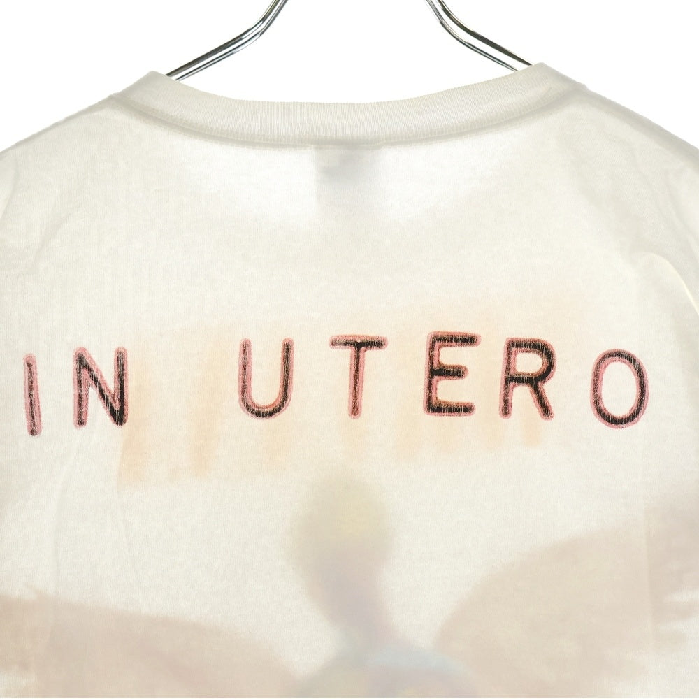 VINTAGE(ヴィンテージ) NIRVANA INUTERO ニルヴァーナ インユーテロ ANVIL 青バータグ 両面プリント クルーネック半袖Tシャツ ホワイト