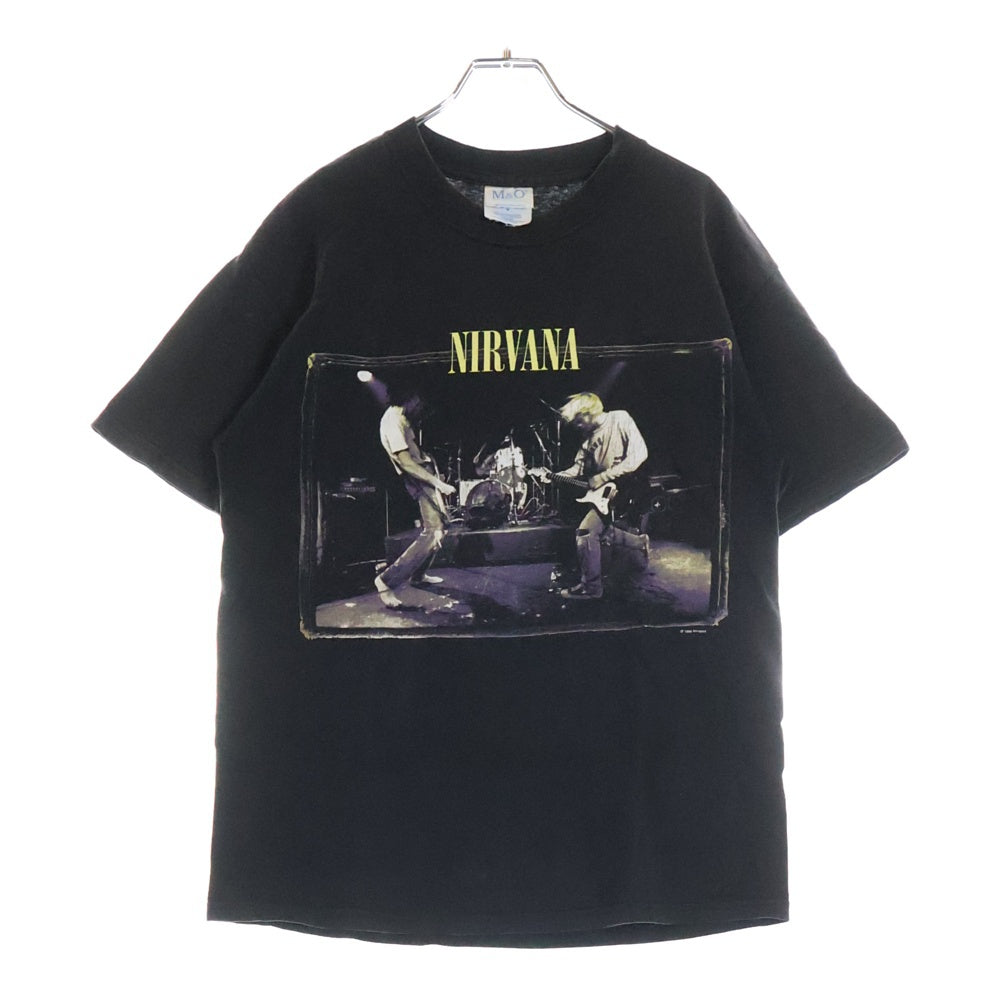 VINTAGE(ヴィンテージ) NIRVANA FROM THE MUDDY BANKS OF THE WISHKAH ニルヴァーナ M&Oタグ 両面プリント クルーネック半袖Tシャツ ブラック