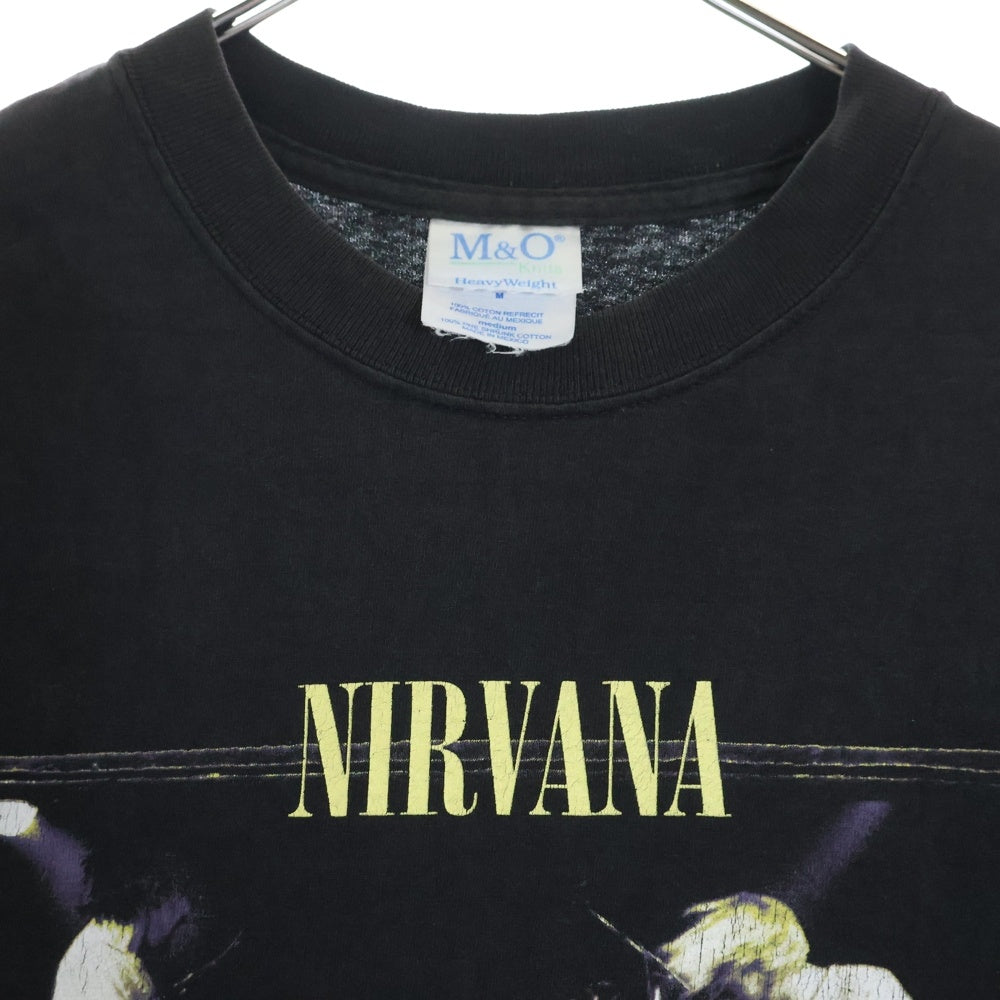 VINTAGE(ヴィンテージ) NIRVANA FROM THE MUDDY BANKS OF THE WISHKAH ニルヴァーナ M&Oタグ 両面プリント クルーネック半袖Tシャツ ブラック