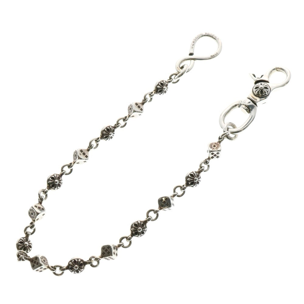 CHROME HEARTS(クロムハーツ) DICE 1CRS BALL-SHORT1 ショート2クリップダイスクロスボール シルバーウォレットチェーン