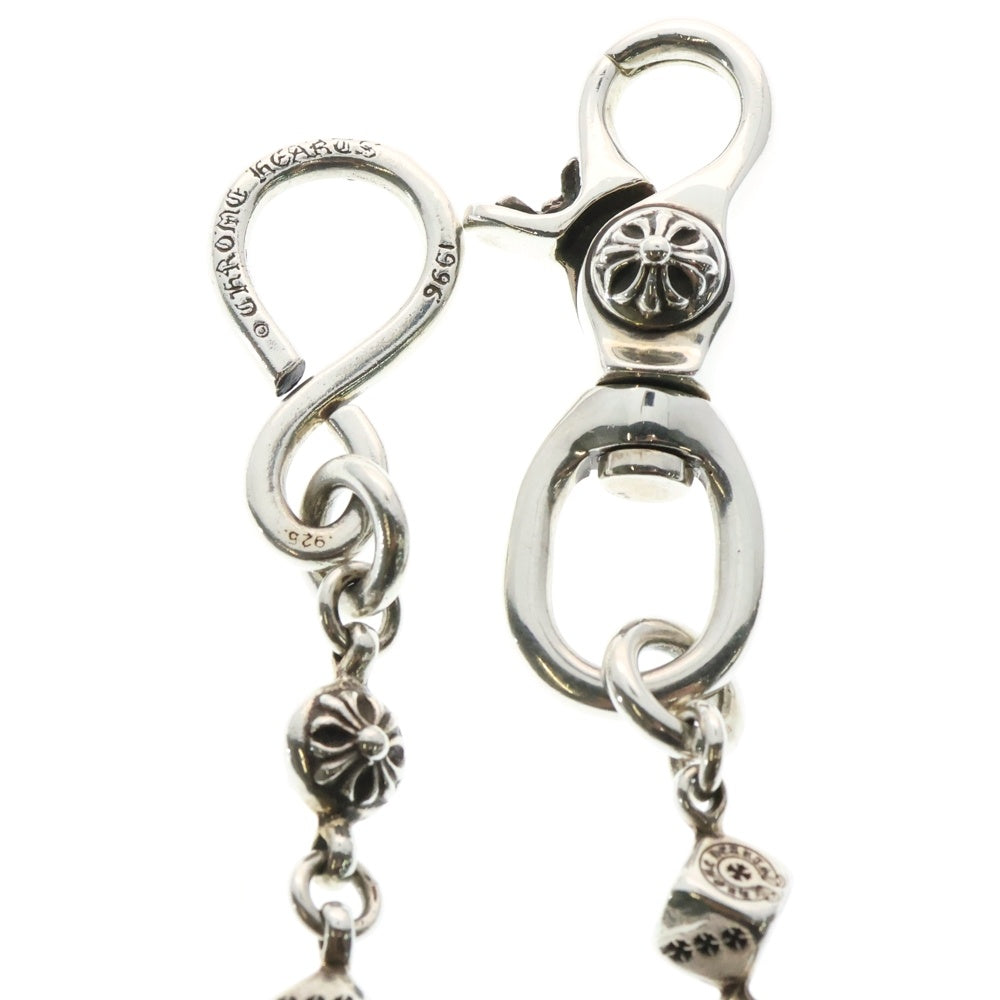 CHROME HEARTS(クロムハーツ) DICE 1CRS BALL-SHORT1 ショート2クリップダイスクロスボール シルバーウォレットチェーン