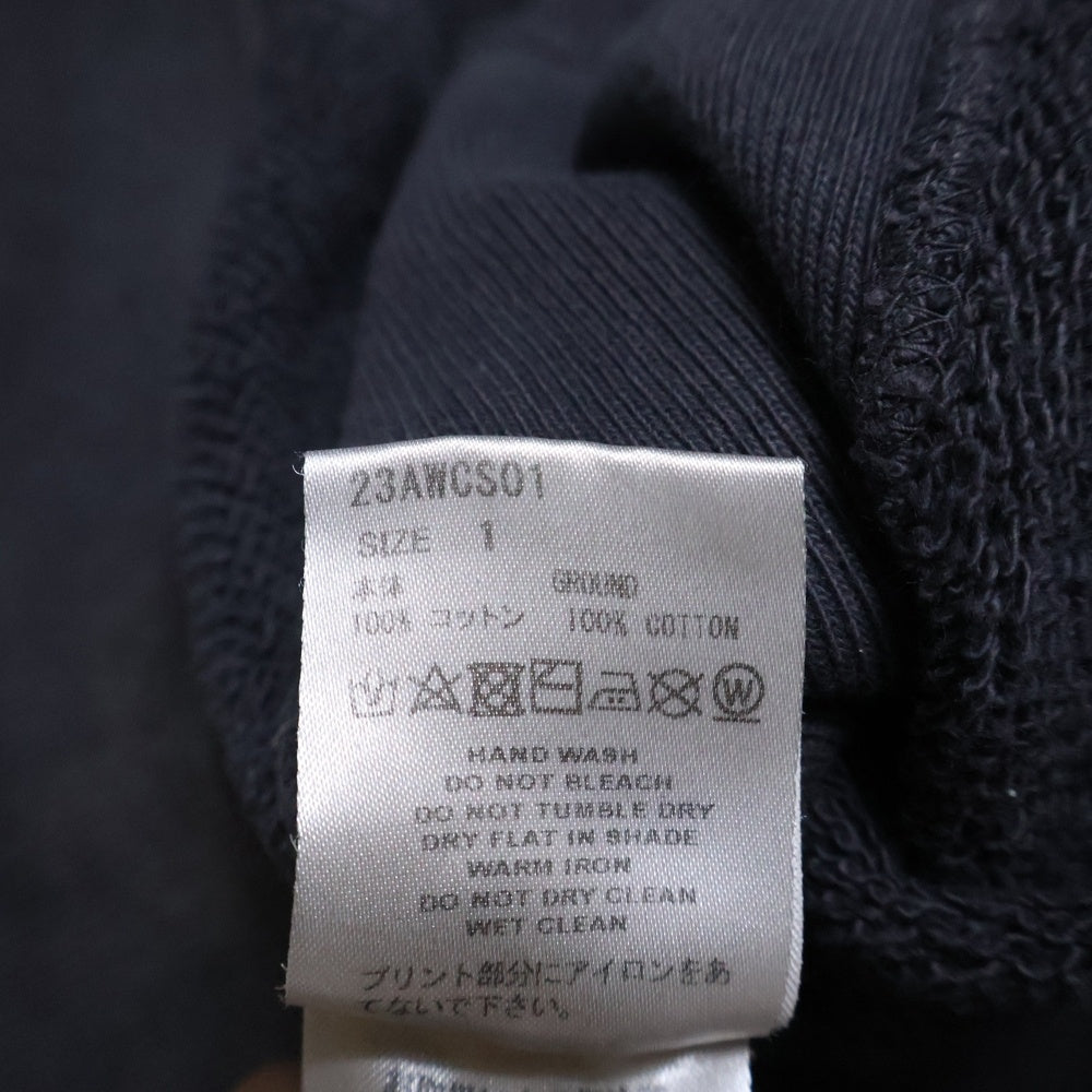 SUGARHILL(シュガーヒル) 23AW COLLEGE PRINT HOODIE カレッジプリント フーディ プルオーバーパーカー ブラック 23AWCS01