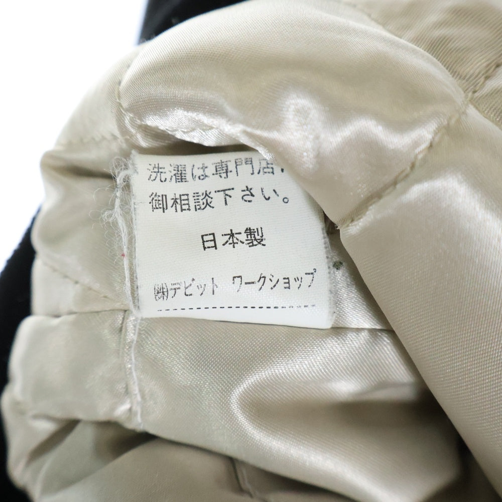 Hideandseek(ハイドアンドシーク) スタジャン ジャケット ロゴ レザー ブラック