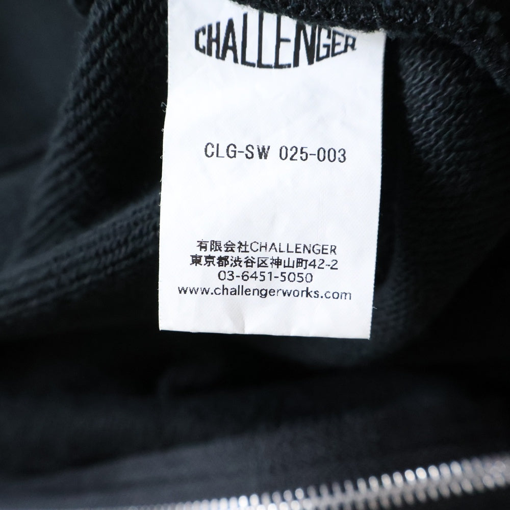 CHALLENGER(チャレンジャー) 25SS CHECKER ZIP HOODIE チェッカー ジップフーディ ジップアップパーカー ブラック CLG-SW 025-003
