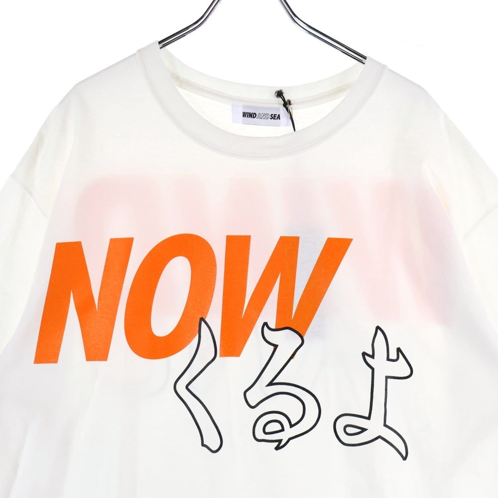 WIND AND SEA(ウィンダンシー) 今くるよ LOGO TEE フロントロゴプリント半袖Tシャツ クルーネックカットソー ホワイト WDS-NOW-01