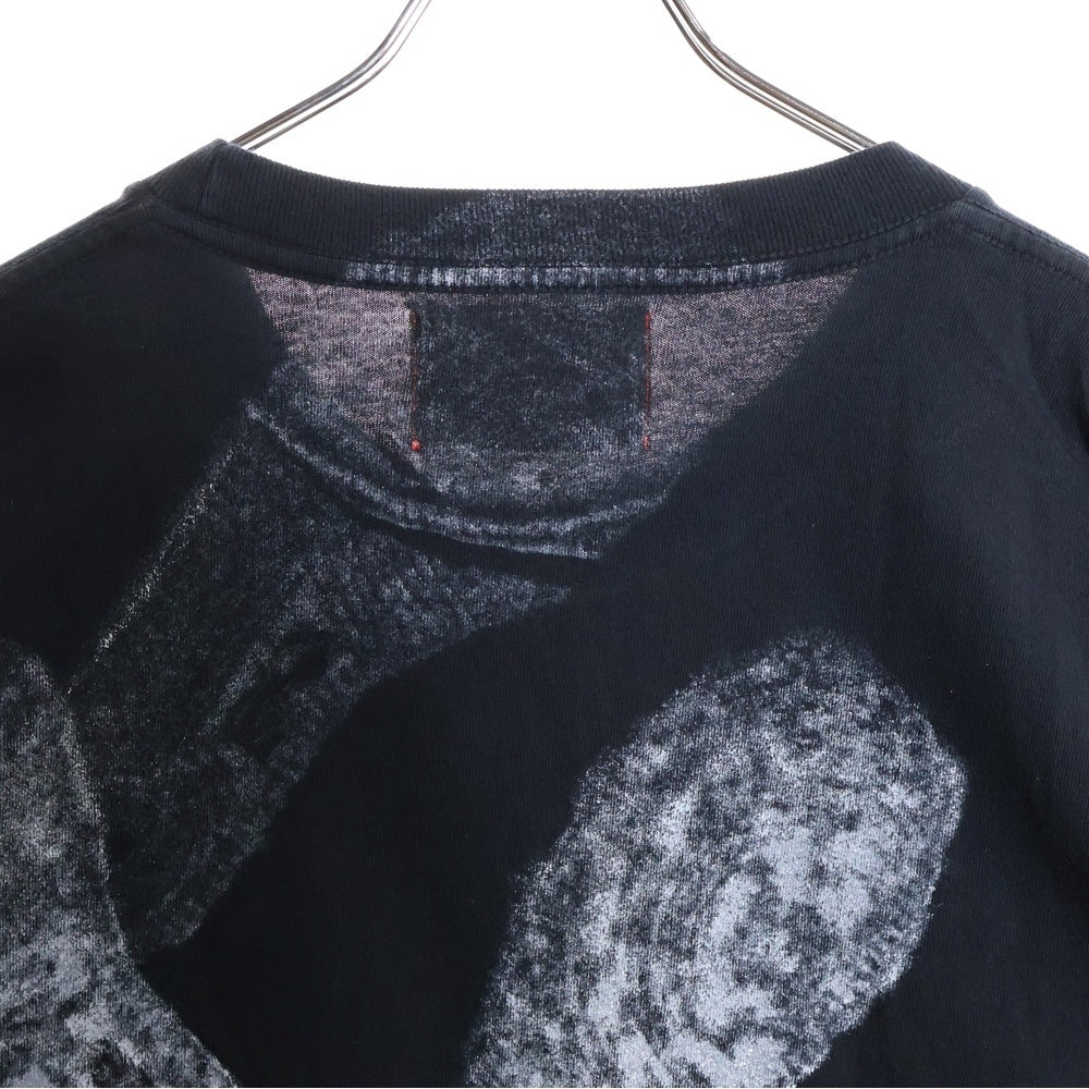 NO BRAND(ノーブランド) BOND VAULT ボンドボルト オールオーバープリント 半袖Tシャツ クルーネックカットソー ブラック