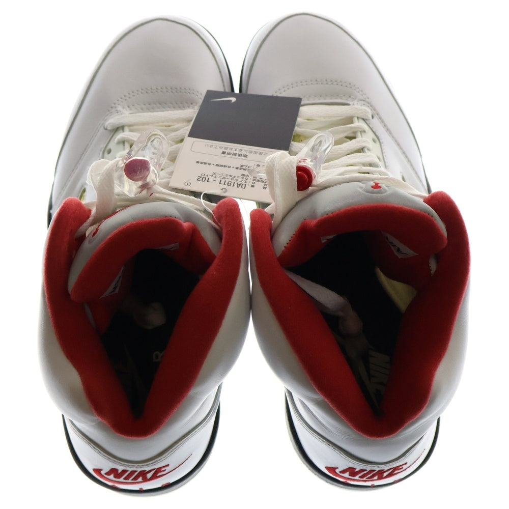 NIKE(ナイキ) AIR JORDAN 5 RETRO FIRE RED エアジョーダン5レトロ ファイヤーレッド ハイカットスニーカー ホワイト DA1911-102 US10/28.0cm