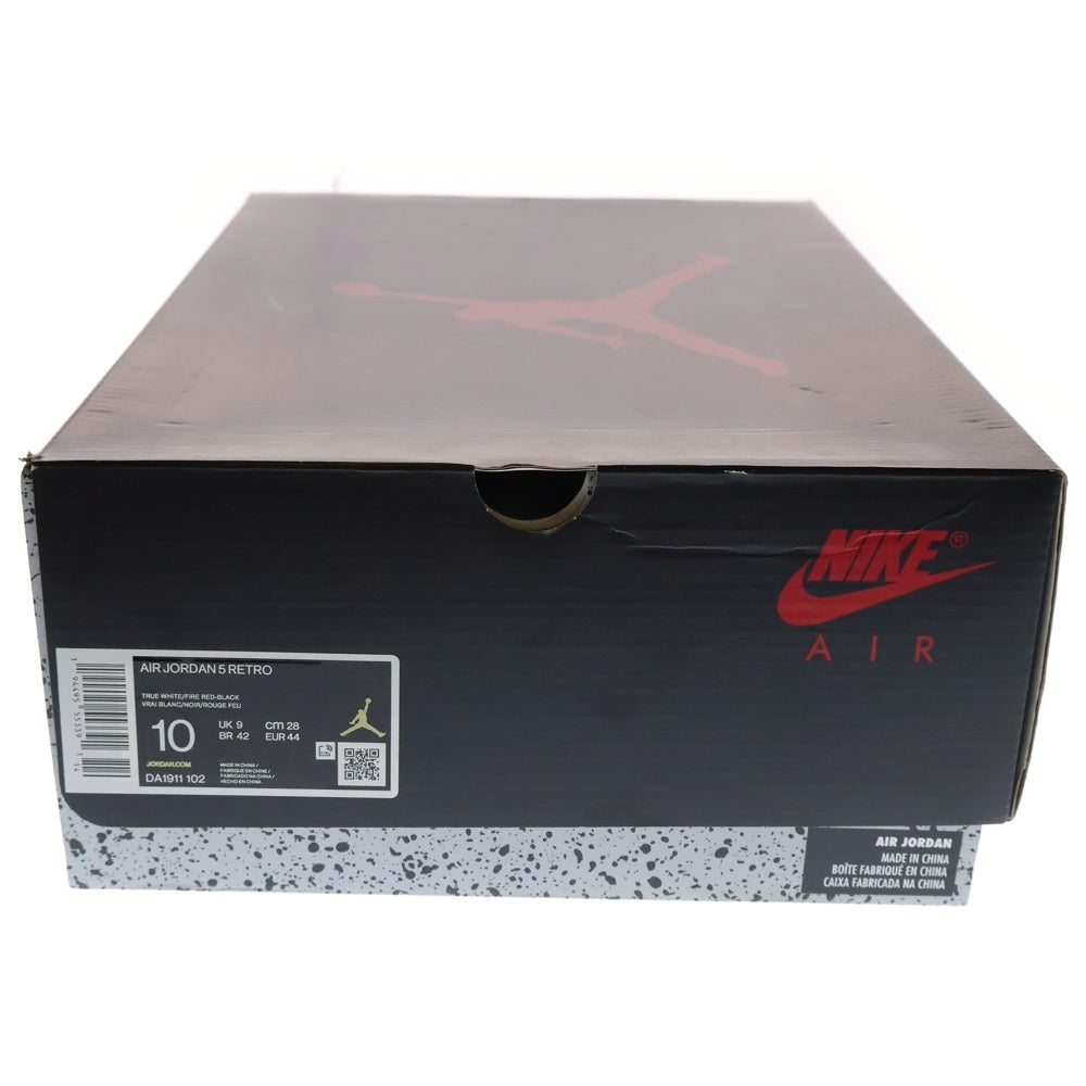 NIKE(ナイキ) AIR JORDAN 5 RETRO FIRE RED エアジョーダン5レトロ ファイヤーレッド ハイカットスニーカー ホワイト DA1911-102 US10/28.0cm
