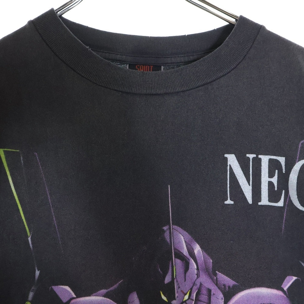 SAINT MICHAEL(セントマイケル) 24SS ×エヴァンゲリオン プリント半袖クルーネックTシャツ 半袖カットソー チャコールグレー SM-YS8-0000-C24
