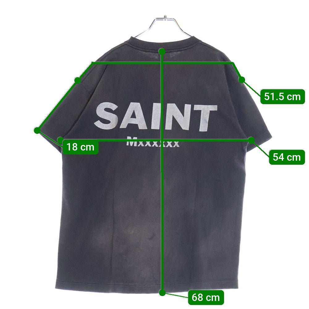 SAINT MICHAEL(セントマイケル) 24SS ×エヴァンゲリオン プリント半袖クルーネックTシャツ 半袖カットソー チャコールグレー SM-YS8-0000-C24