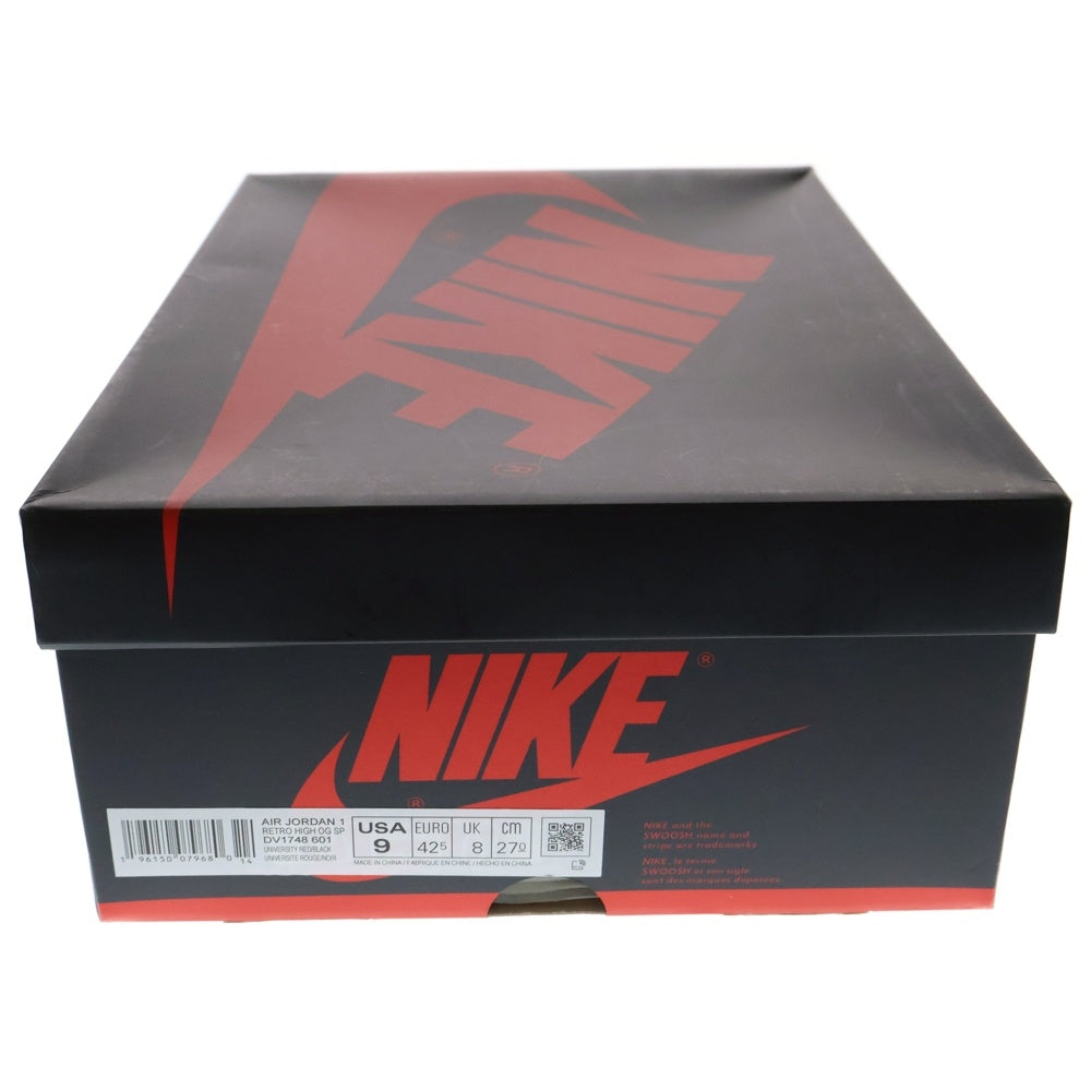 NIKE(ナイキ) AIR JORDAN 1 RETRO HIGH OG DV1748-601 エアジョーダン1 レトロハイ オリジンストーリー ハイカットスニーカー レッド/ホワイト US9/27.0cm