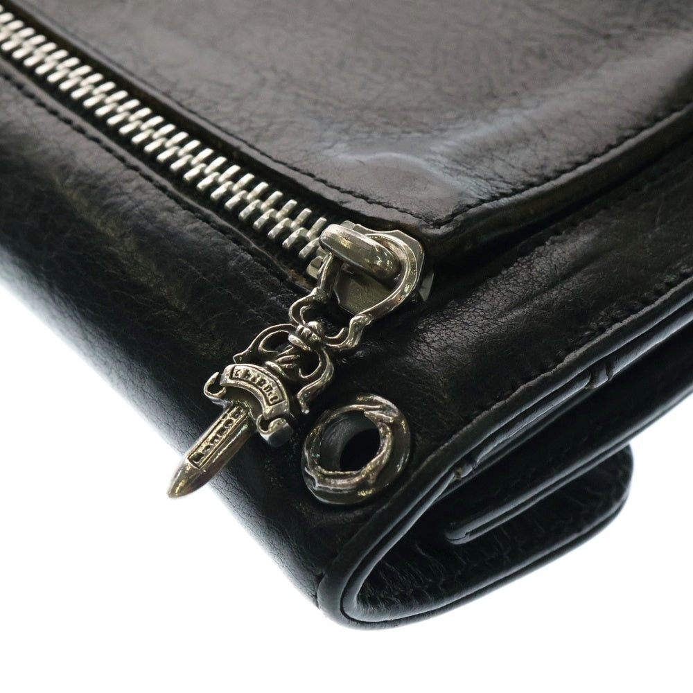 CHROME HEARTS(クロムハーツ) WAVE ウェーブ レザーウォレット 財布 ブラック BCA374