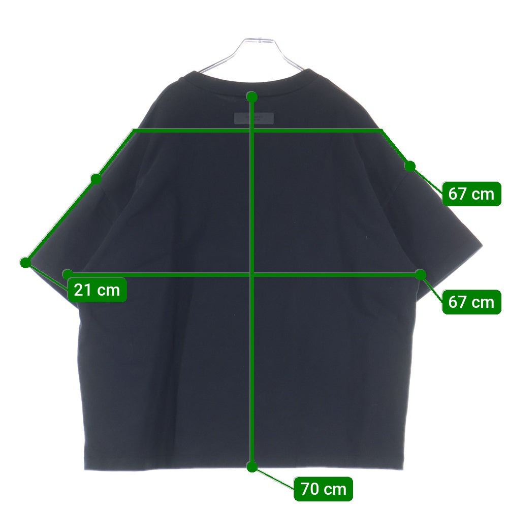 FEAR OF GOD ESSENTIALS(フィアオブゴッド エッセンシャルズ) ラバーロゴワッペン付き ヘビーウェイト半袖Tシャツ クルーネックカットソー ブラック