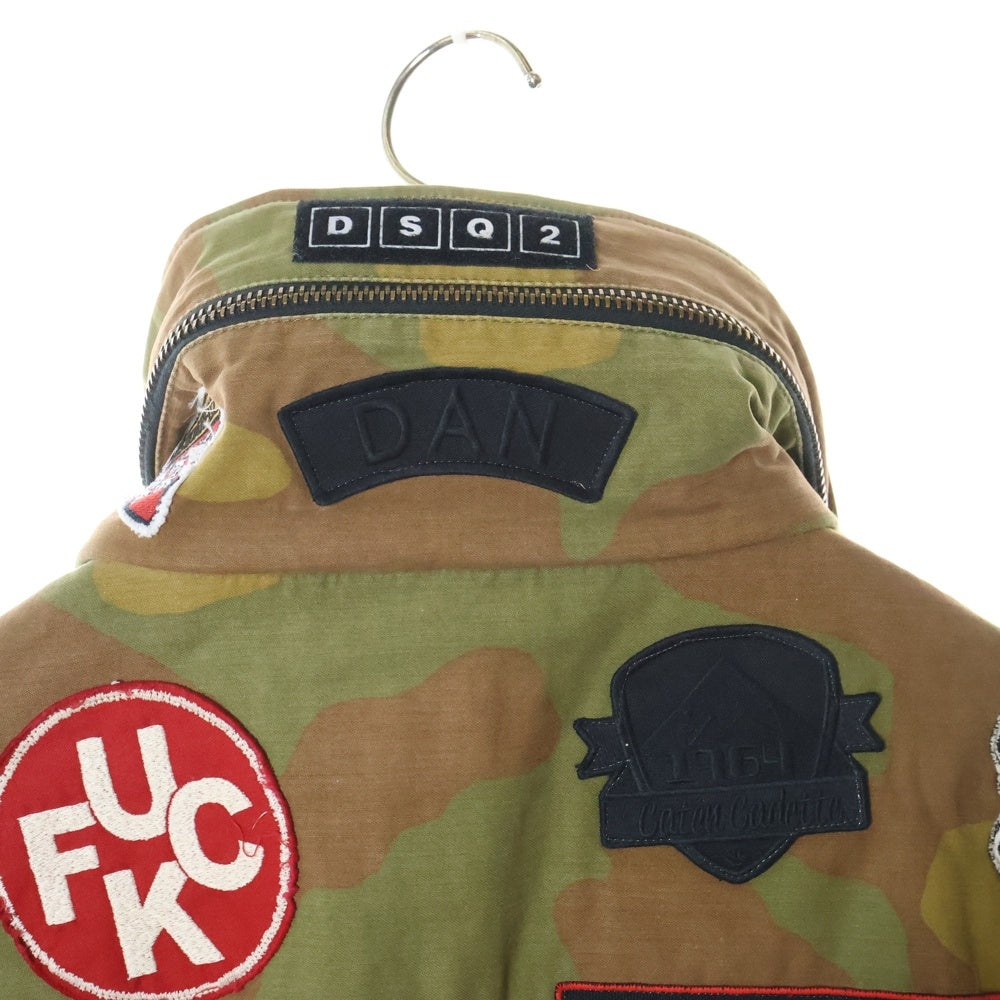 DSQUARED2(ディースクエアード) 21AW Camouflage Military Jackets カモフラージュ ミリタリージャケット カーキ/ブラウン ワッペン ピンバッチ S74AM1169 S49605