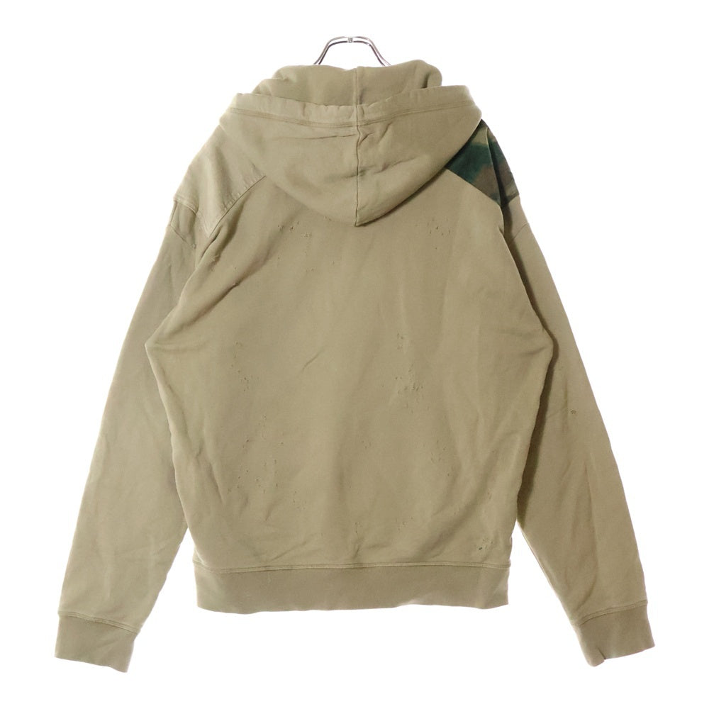 DSQUARED2(ディースクエアード) 22AW シニールロゴワッペン付き プルオーバーパーカー ベージュ S74GU0644